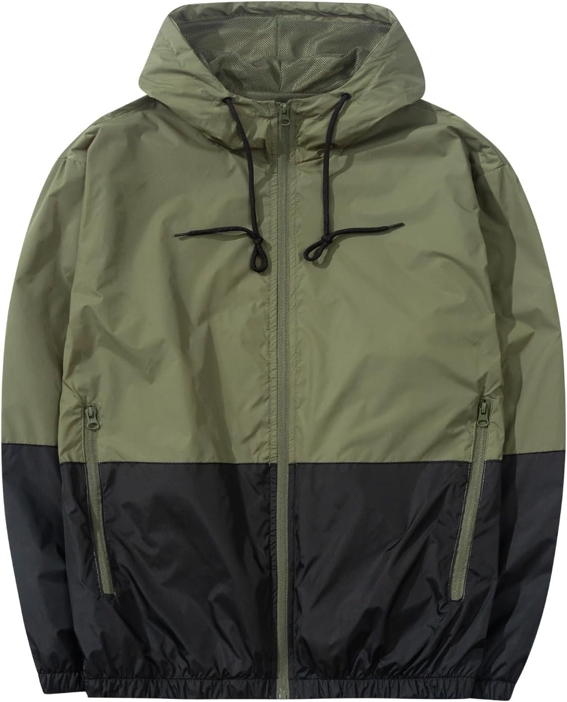 Men Lightweight Windbreaker Jackets Outdoor Hooded Pocket Raincoat Jacket