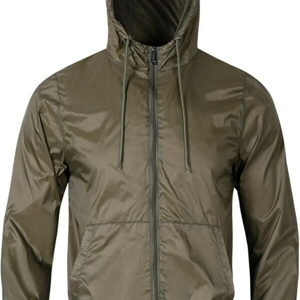Mens Lightweight Running Jacket Waterproof Cycling Jackets Packable Uv Sun Protection Windbreaker with Hood