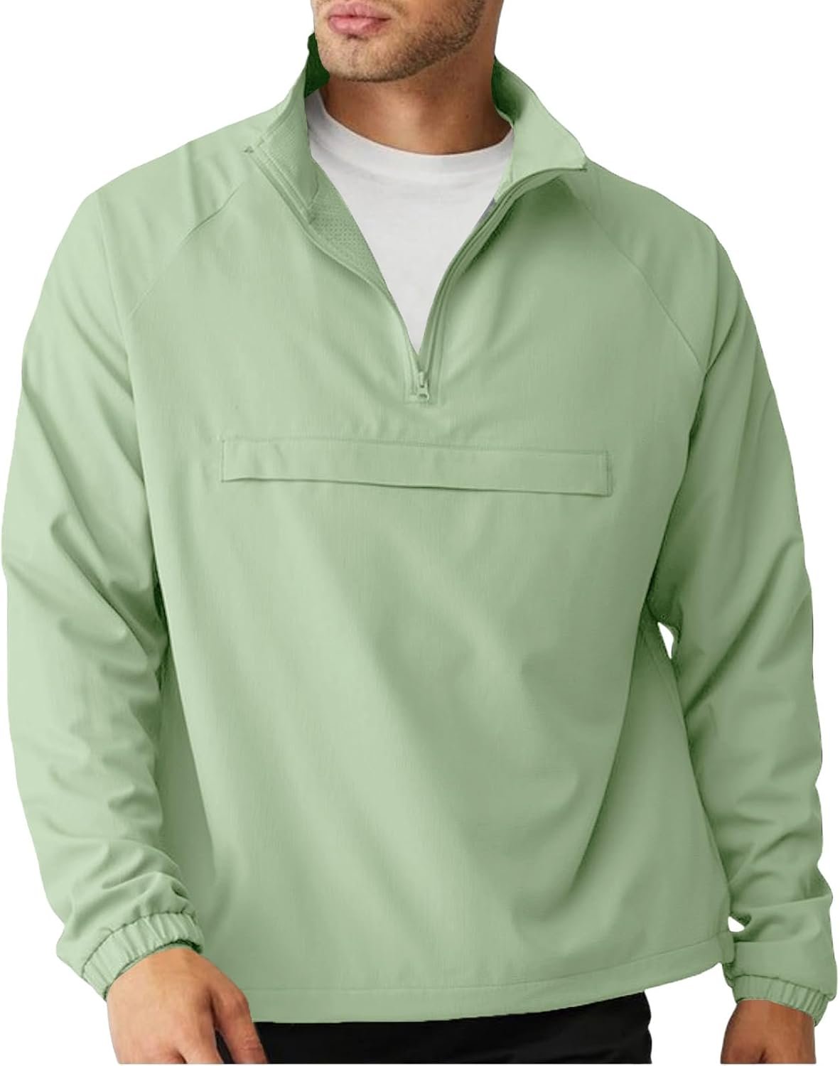 Men's Athletic Quarter Zip Pullover Golf Hiking Running Lightweight Jacket Workout Sweatshirt With Pocket