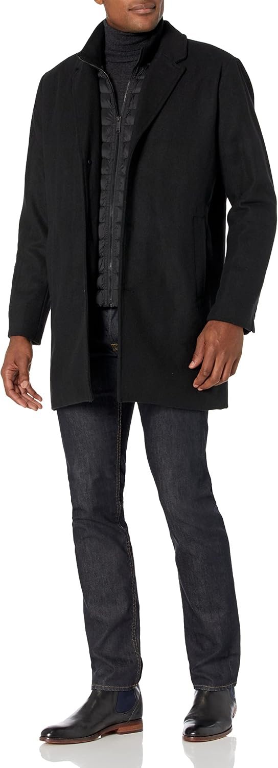 Men's Wool Blend Top Coat (Regular and Big & Tall Sizes)