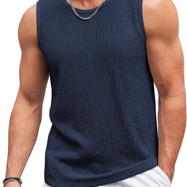 Men's Casual Tank Tops 2 Pack Knit Sleeveless Lightweight Tee Muscle Basic T Shirts