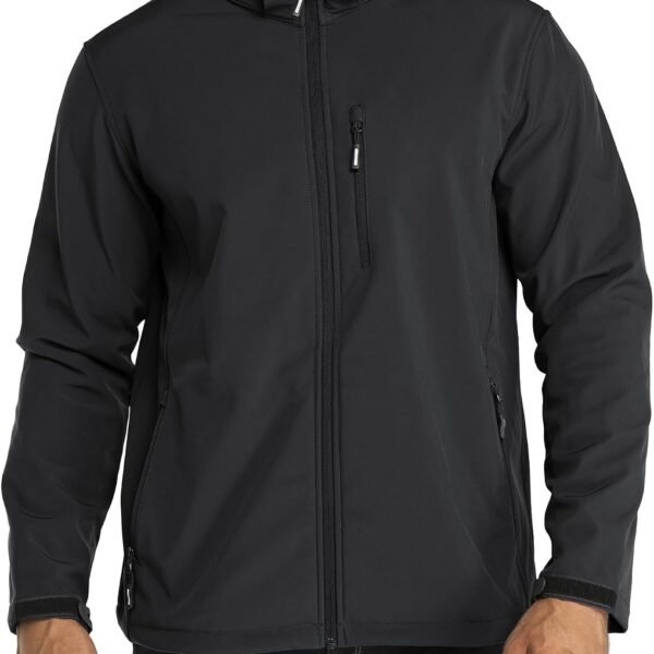 Outdoor Men Lightweight Softshell Jacket Fleece Lined Hooded Water Resistant Winter Hiking Windbreaker Jackets