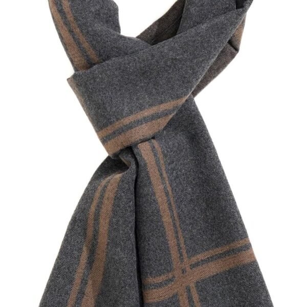 Men's Winter Warm Scarf Premium Cashmere Feel, Luxuriously Soft Long Plaid Pattern