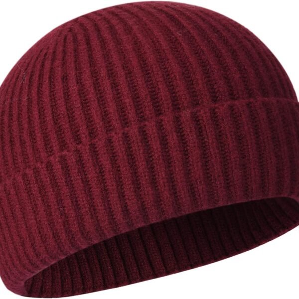 Short Fisherman Beanie for Men Women, Swag Wool Knit Cuff Trawler Skullcap,Winter Warm Hats