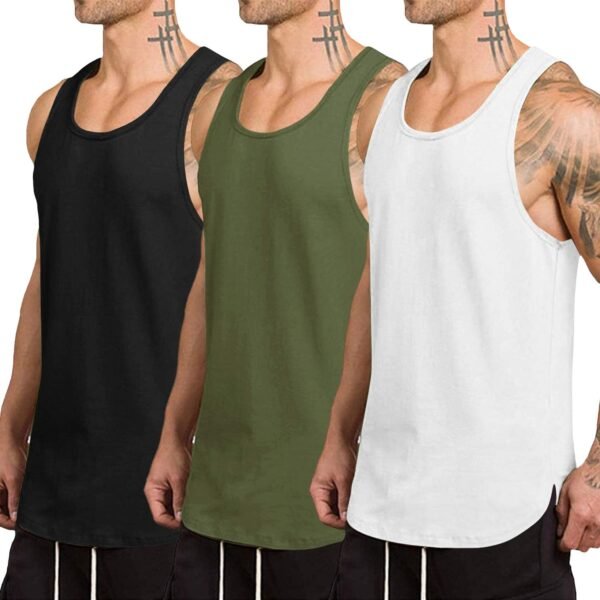 Men's 3 Pack Quick Dry Workout Tank Top Gym Muscle Tee Fitness Bodybuilding Sleeveless T Shirt