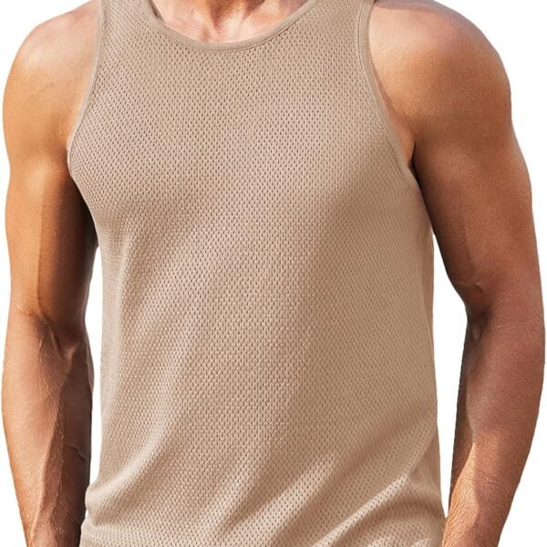 Mens Tank Tops Summer Beach Sleeveless Muscle Shirts Casual Knit Tanks Workout Gym Tee