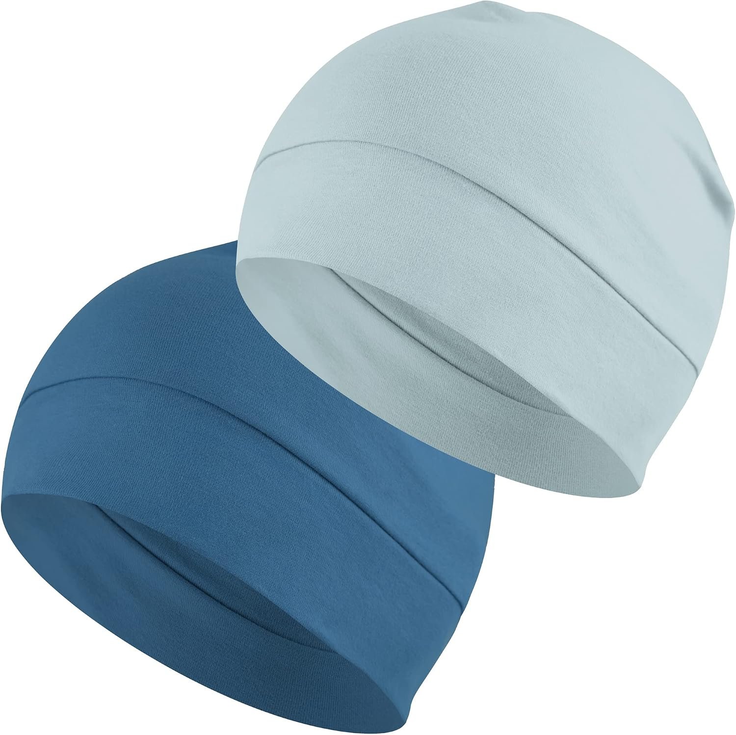 Cotton Skull Caps for Men Women,2-Pack Lightweight Beanie Sleep Hats Breathable Helmet Liner