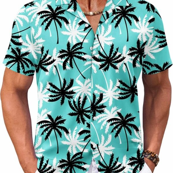 Men's Hawaiian Floral Shirts Short Sleeve Button Down Shirts Tropical Summer Beach Shirts
